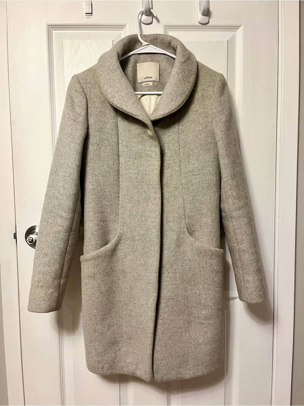 Aritzia Wilfred The Cocoon Coat Wool Cashmere Gray XS